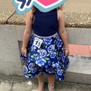 Navy and Floral Dress